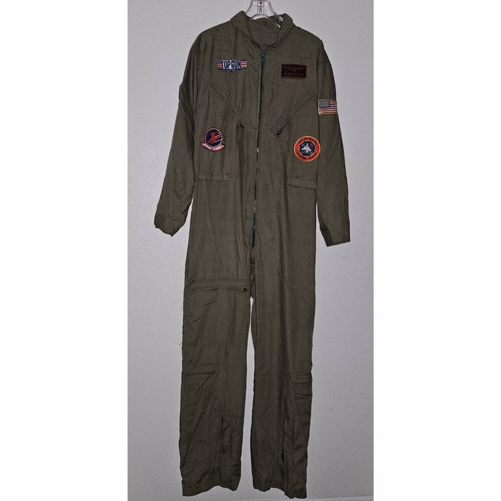 Top Gun Flight Suit Jumpsuit Men's Medium 34-36 Leg Avenue Halloween Costume